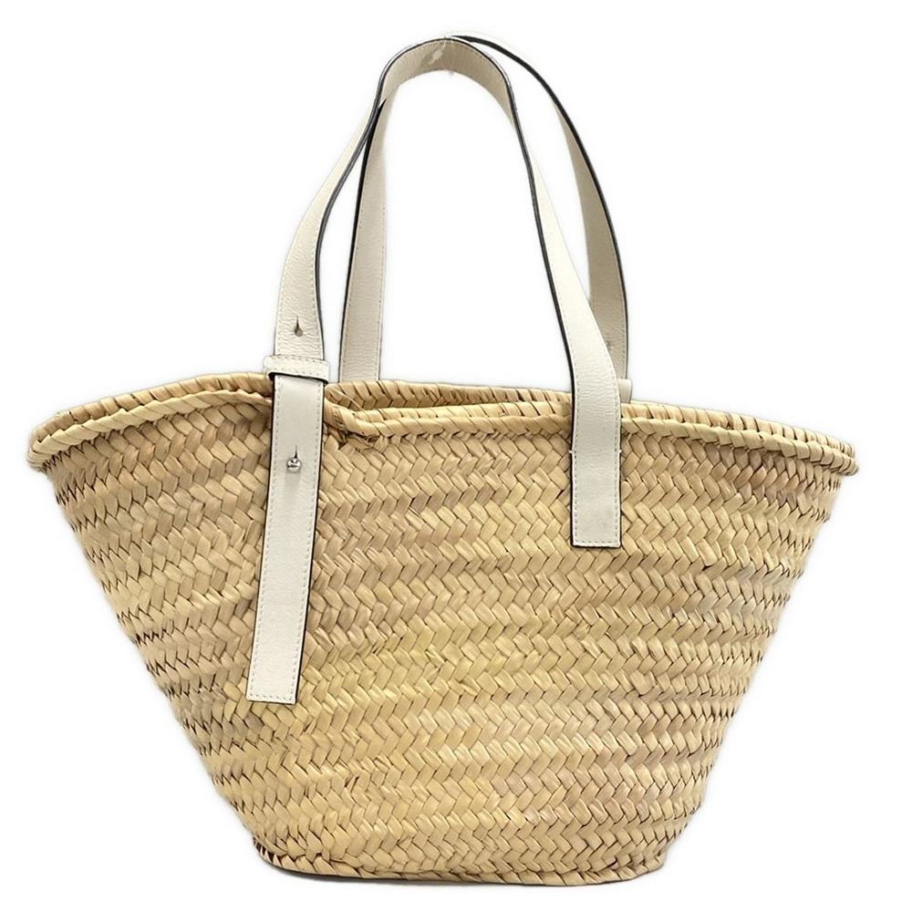 Loewe Natural Leaf Palm White Tote Bag Calfskin Basket - Picture 3 of 16